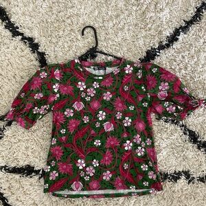 Zara Women’s Tie Sleeve Floral Top Size Small